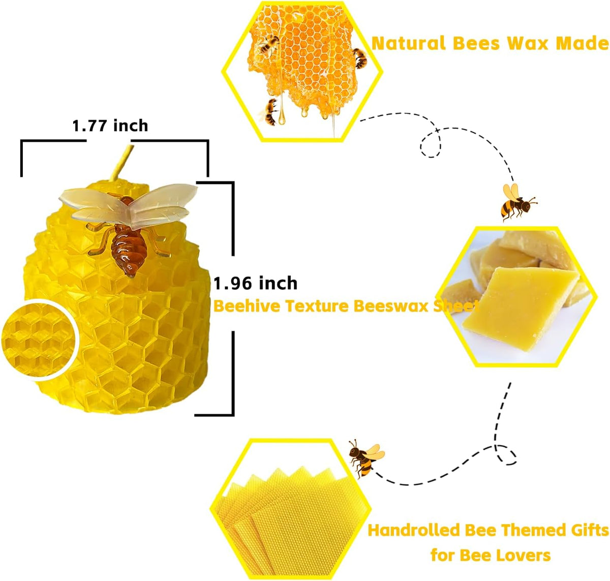 Beehive shaped-Beeswax Candles Bulk Set of 24Pcs