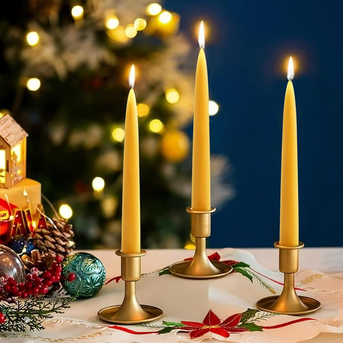 30 Pack Beeswax Taper Candles (8 Inch)