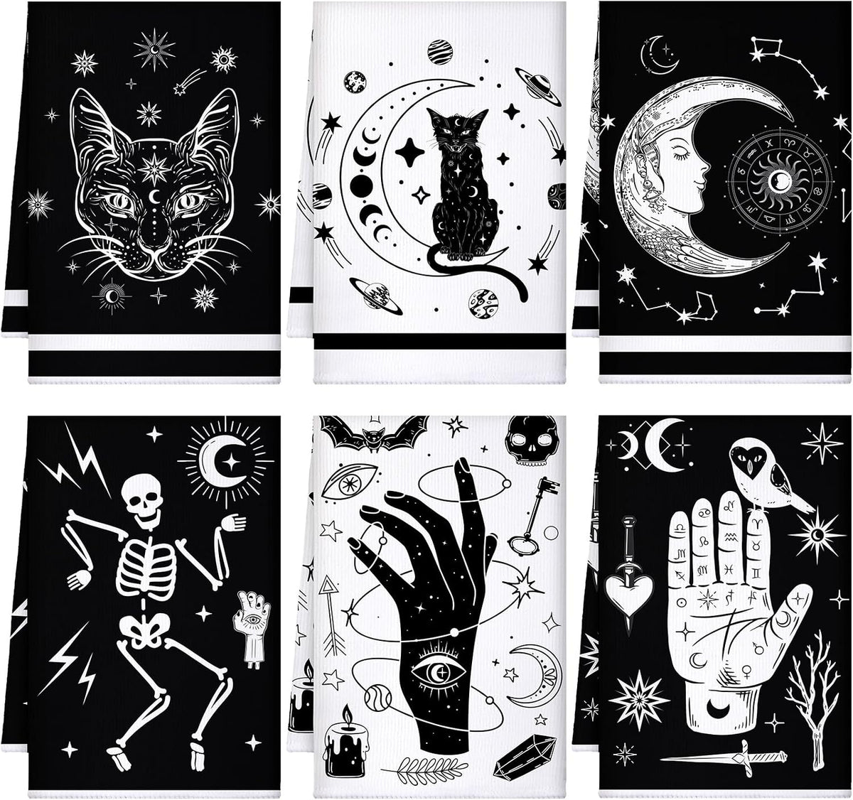 6 Pcs Gothic Kitchen Towels 24 X 16''
