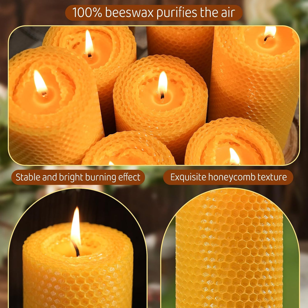 Beeswax Pillar Candles 2 Pack