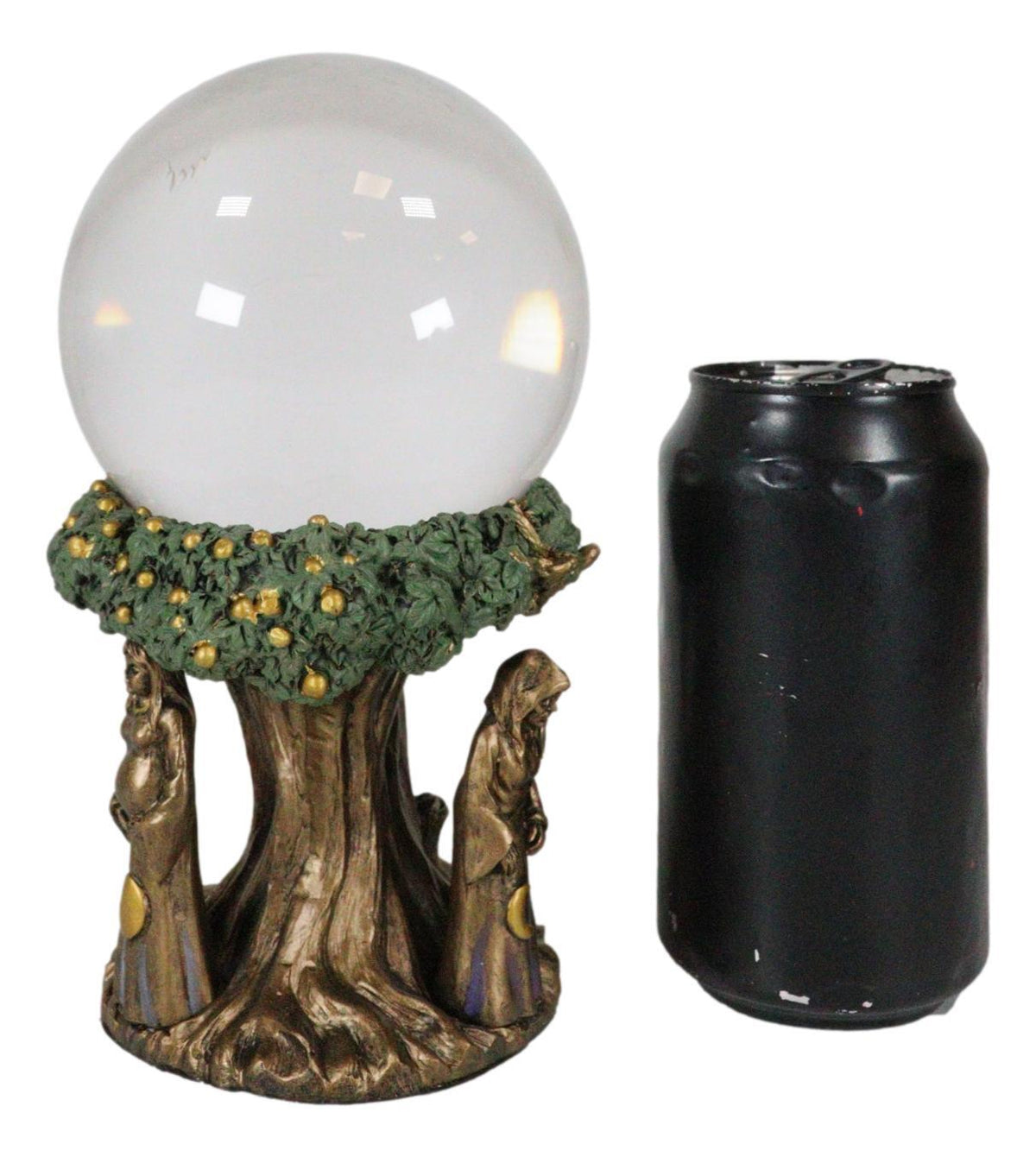 Triple Goddess Mother Maiden Crone with Celtic Tree of Life Scrying Gazing Ball