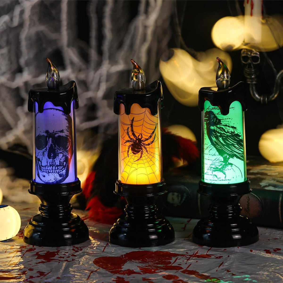 Halloween Flameless Candles Battery Operated with Remote Timer