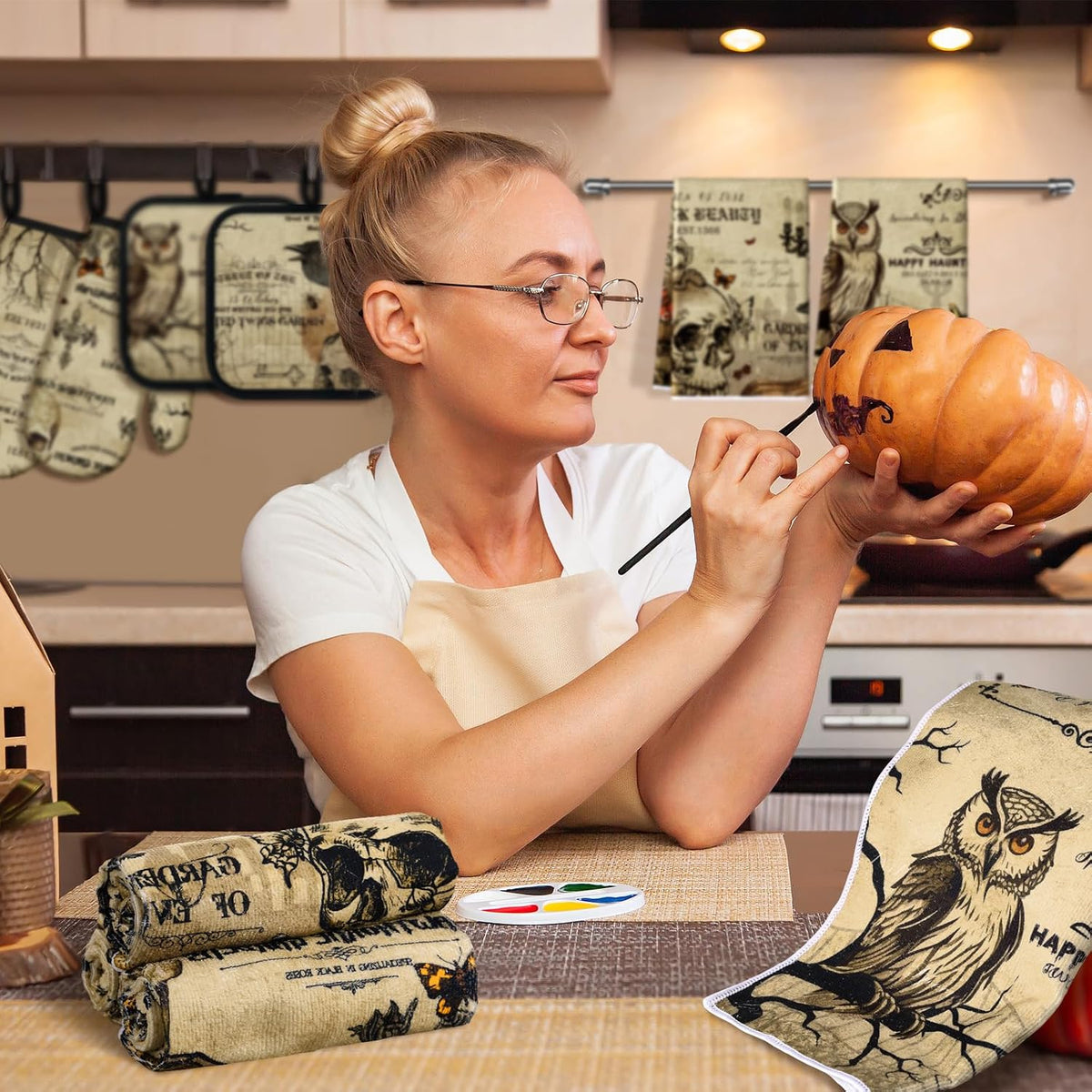 12 Pcs Gothic Halloween Kitchen Accessories Set