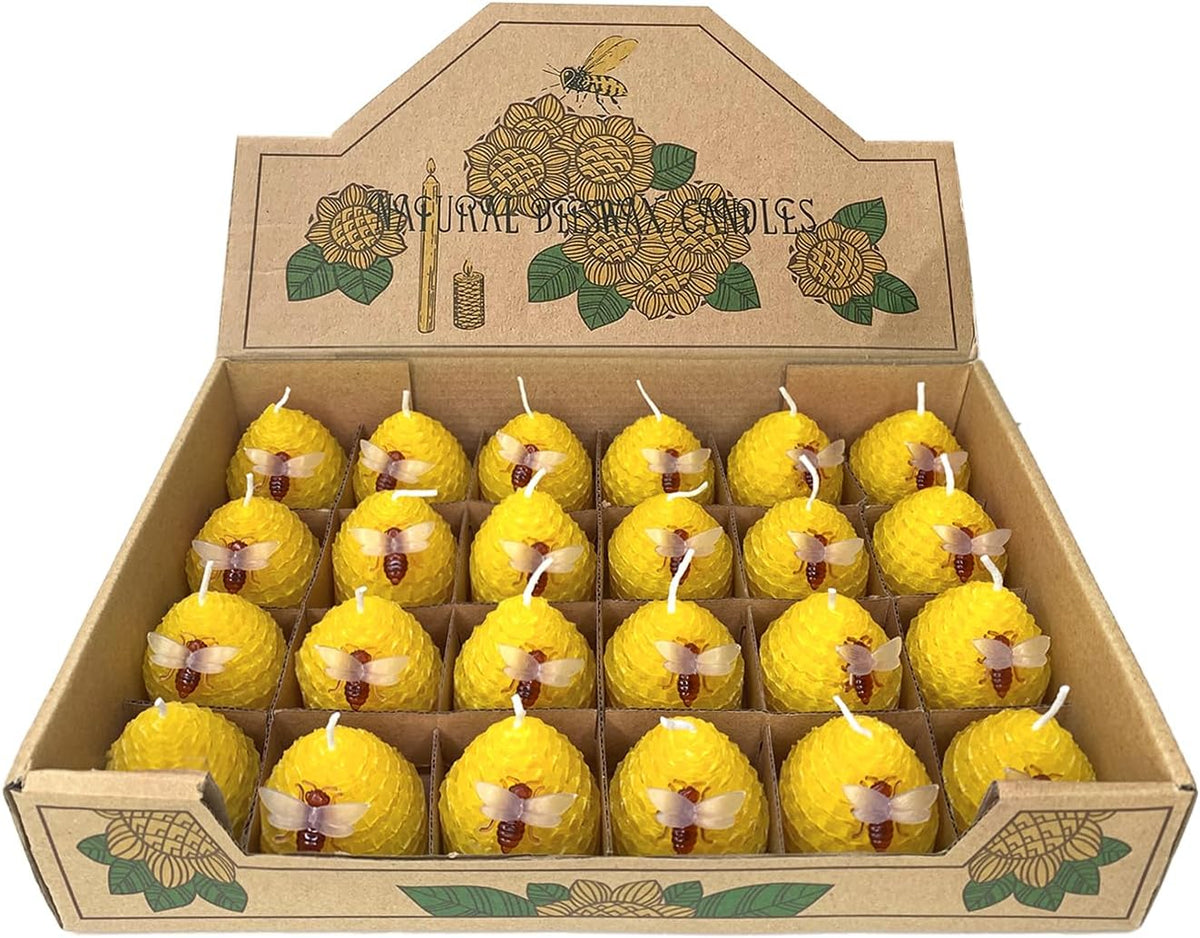 Beehive shaped-Beeswax Candles Bulk Set of 24Pcs