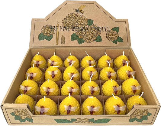 Beehive shaped-Beeswax Candles Bulk Set of 24Pcs