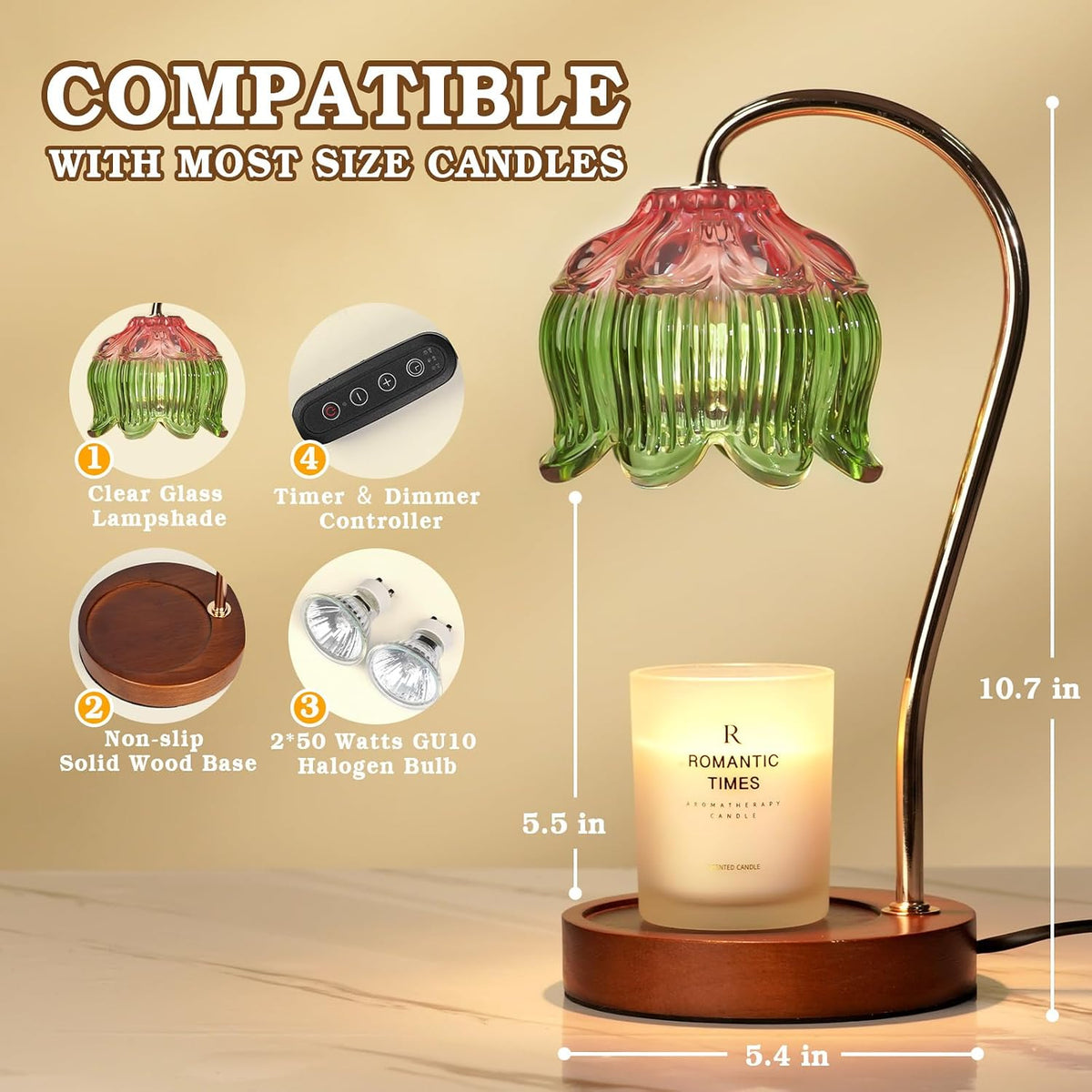 Glass Flower Candle Warmer