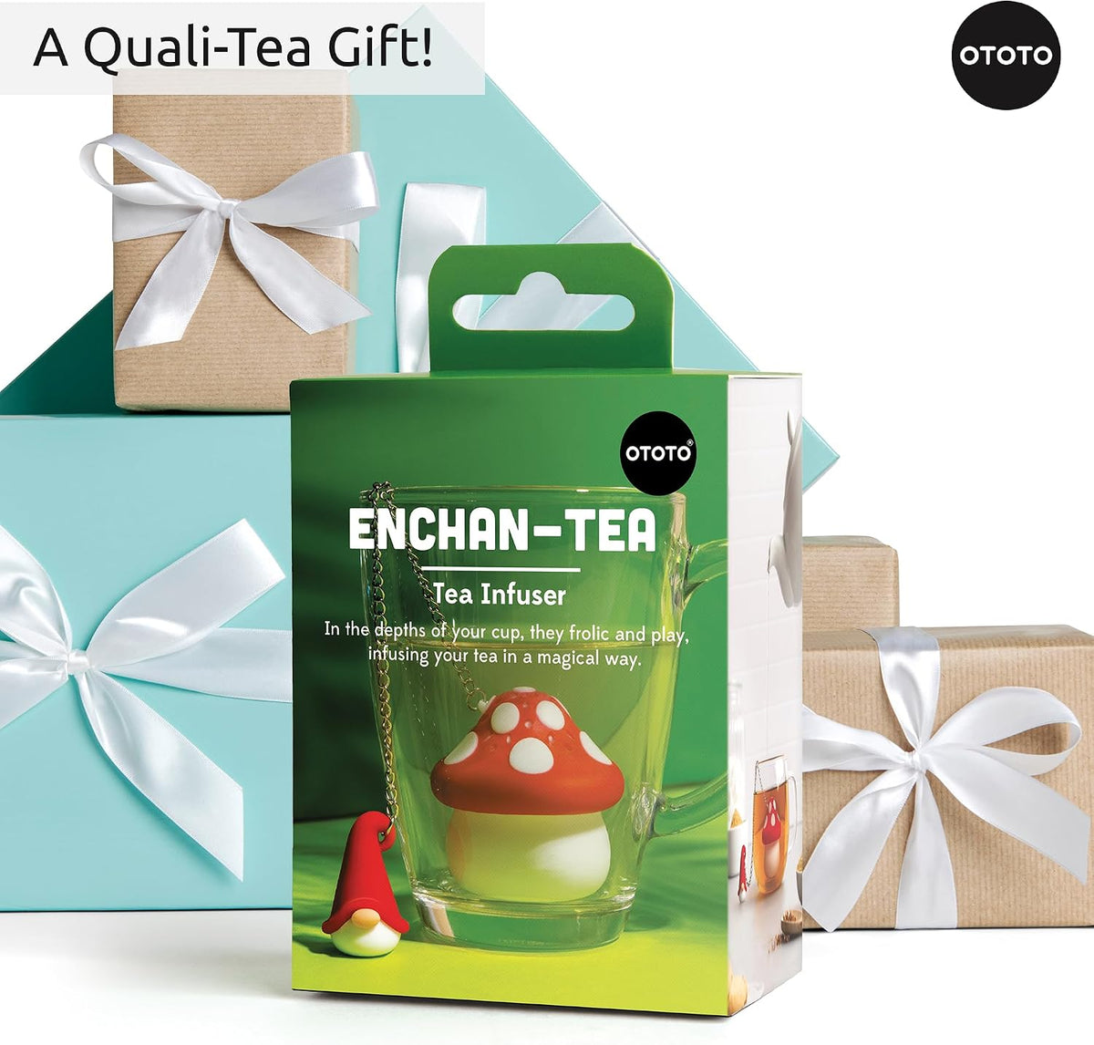 Cute Tea Strainers - Loose Leaf Tea Steeper, Tea Infuser for Loose Leaf Tea, Tea Diffusers, Tea Accessories, Mushroom Gifts, Cute Kitchen Accessories, White Elephant Gifts, (Gnomeo, Gnome)
