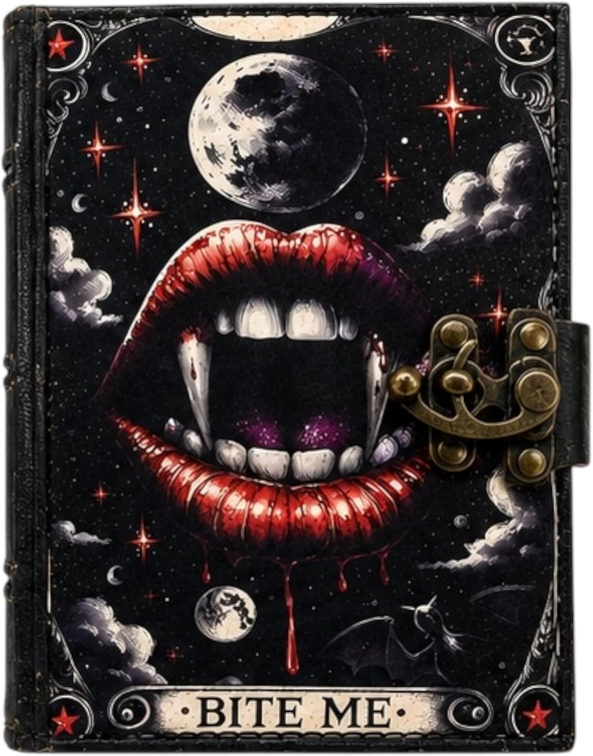Leather Bound Gothic Vampire Journal with Lock