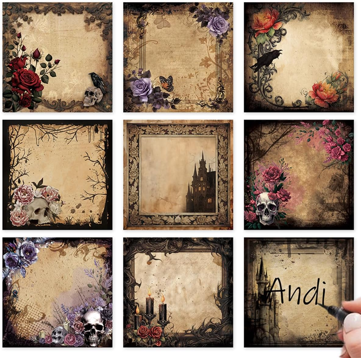 Gothic Sticky Notes 3X3 9-Pack