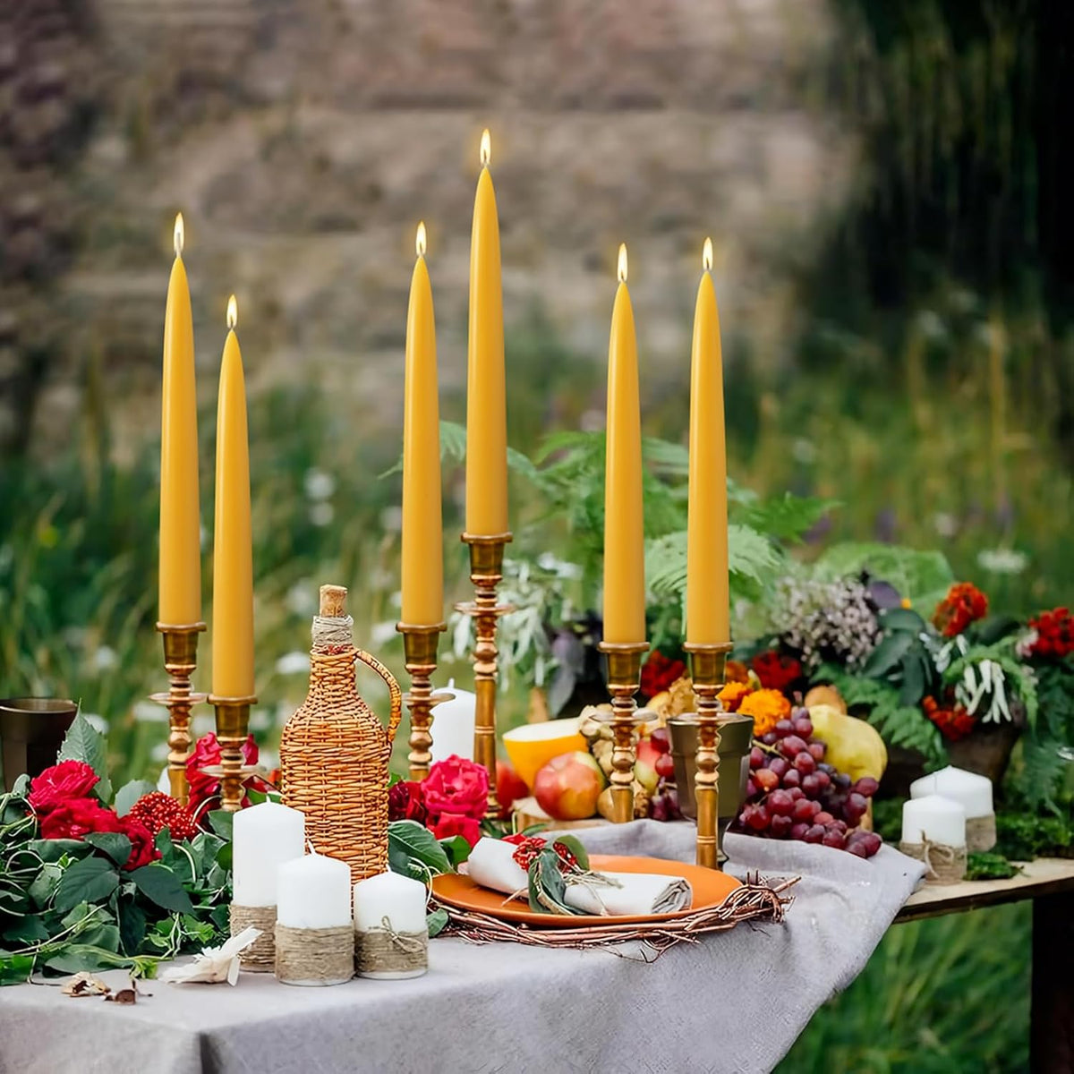 30 Pack Beeswax Taper Candles (8 Inch)