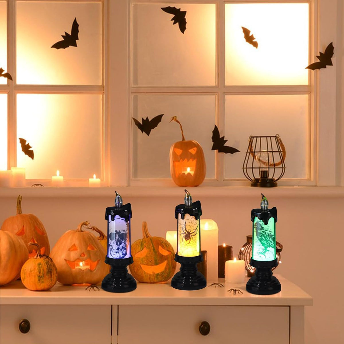 Halloween Flameless Candles Battery Operated with Remote Timer