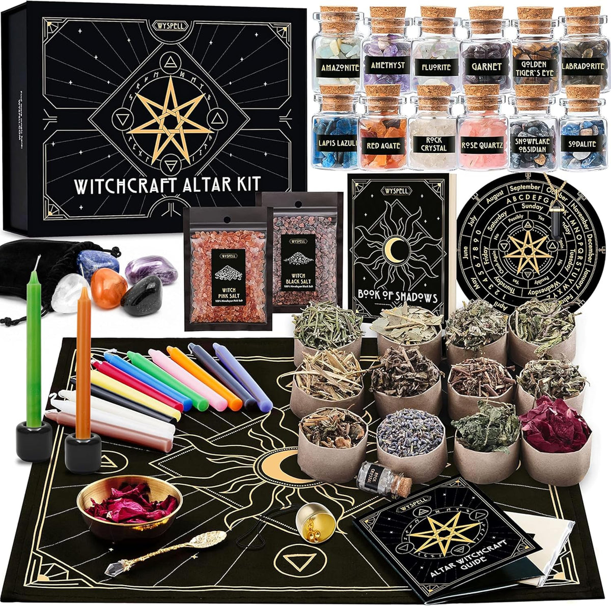 Large Witchcraft Kit - 77 PCS - Altar Spell Set - Witchy Gifts