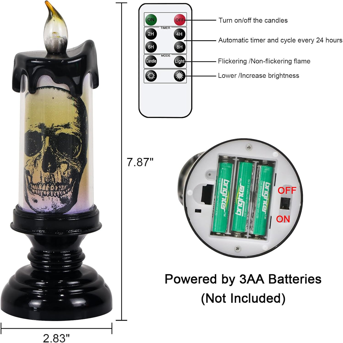 Halloween Flameless Candles Battery Operated with Remote Timer