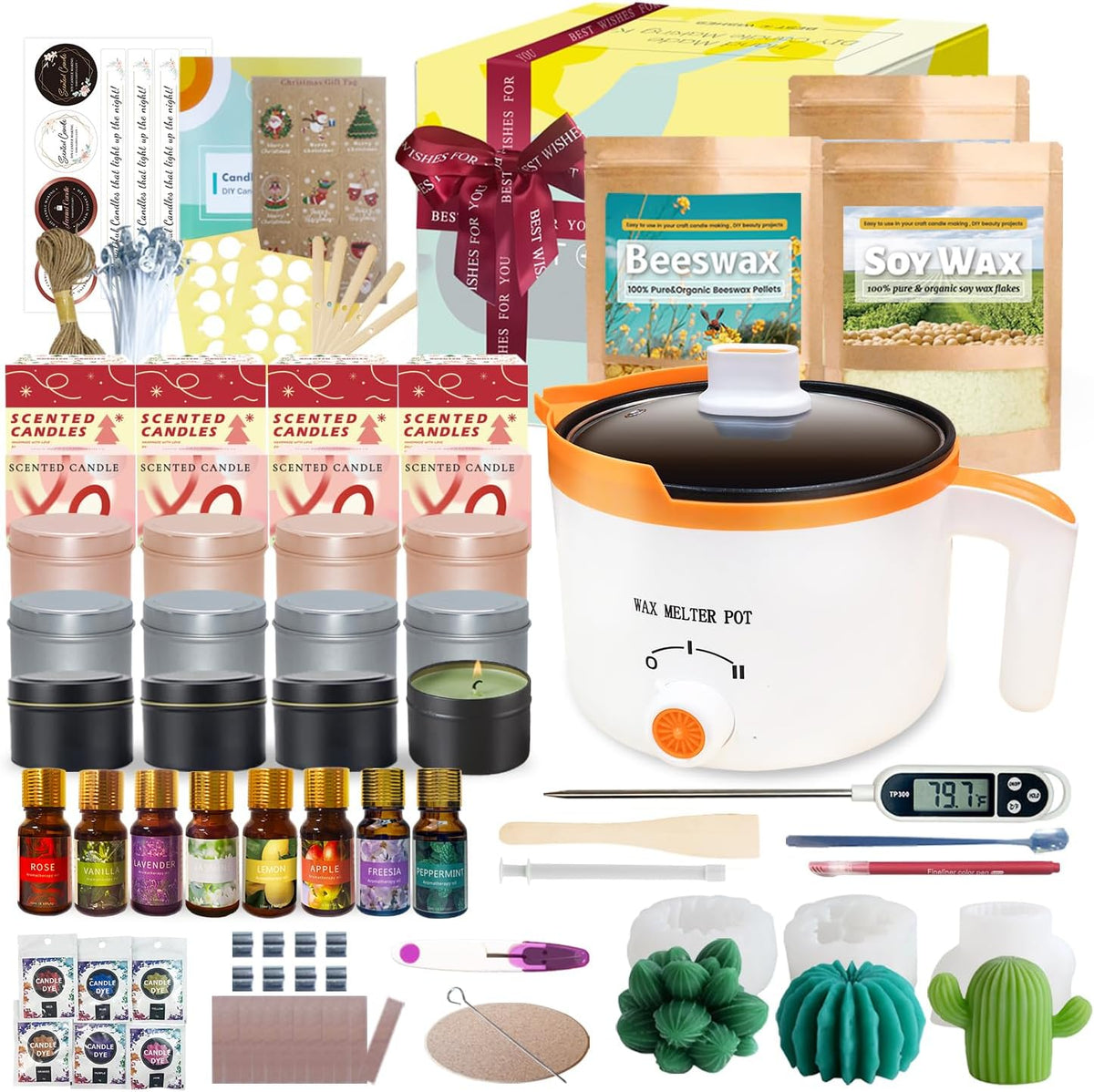 Complete Soy and Beeswax Candle Making Kit