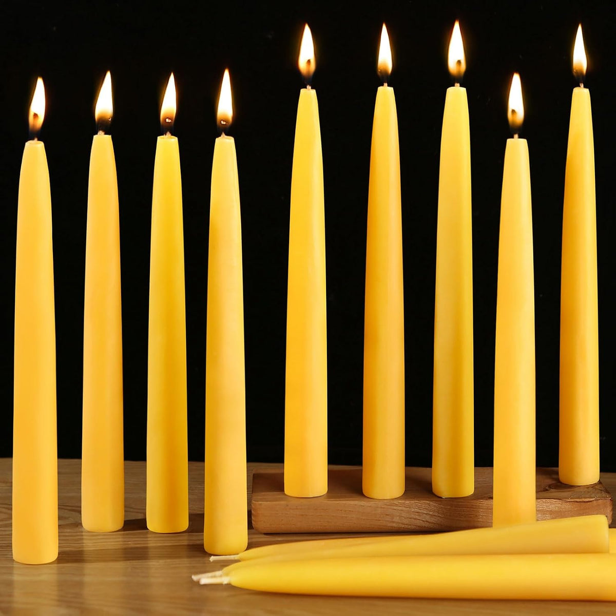 30 Pack Beeswax Taper Candles (8 Inch)