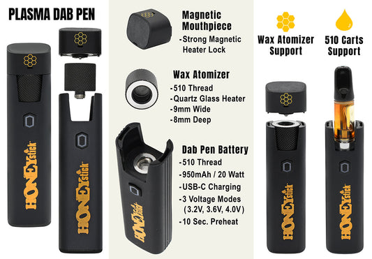 POCKET PLASMA PORTABLE DAB PEN AND 510 OIL BATT