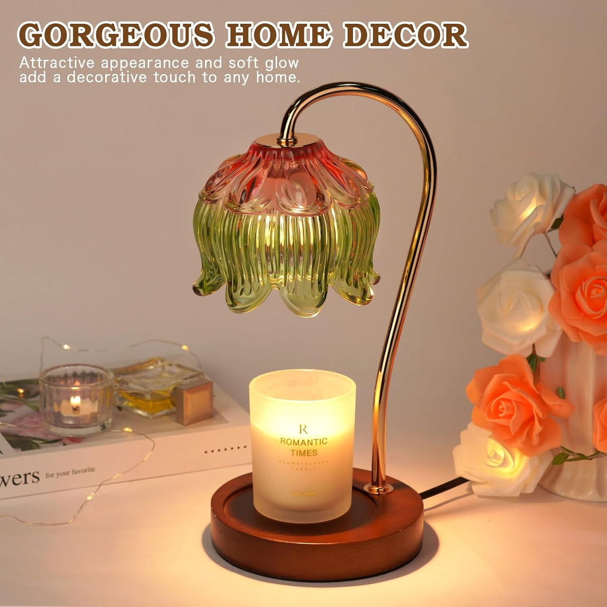 Glass Flower Candle Warmer