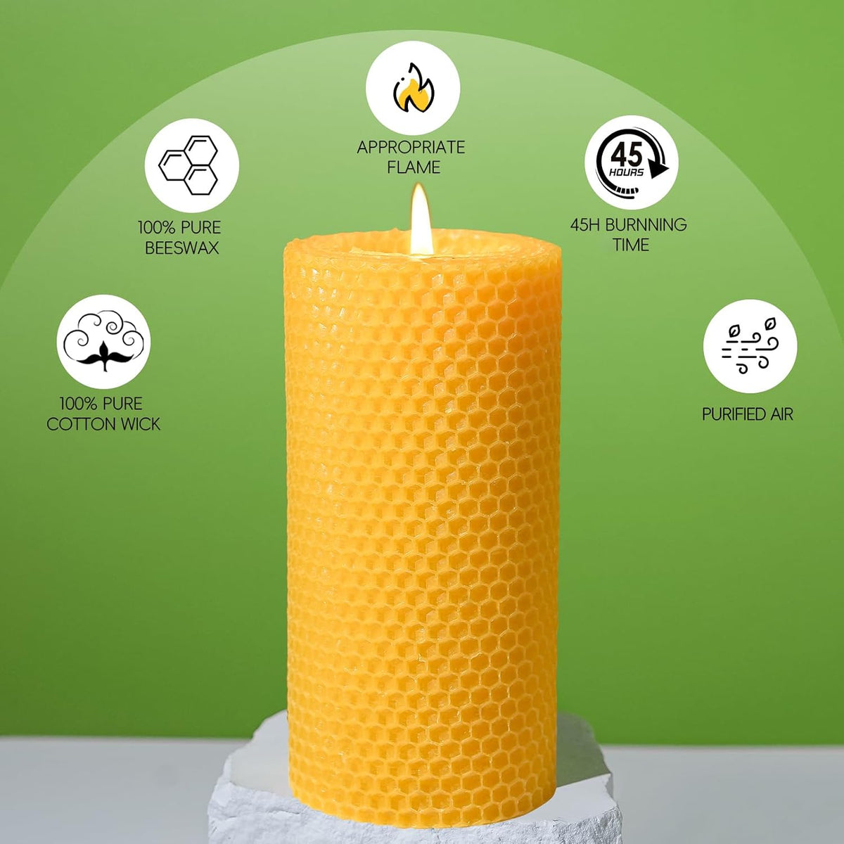 Beeswax Pillar Candles 2 Pack