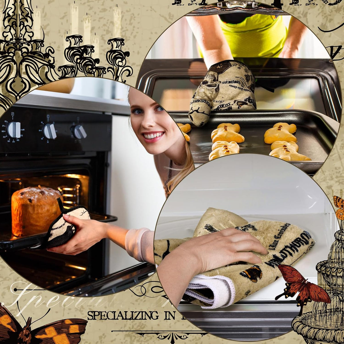 12 Pcs Gothic Halloween Kitchen Accessories Set