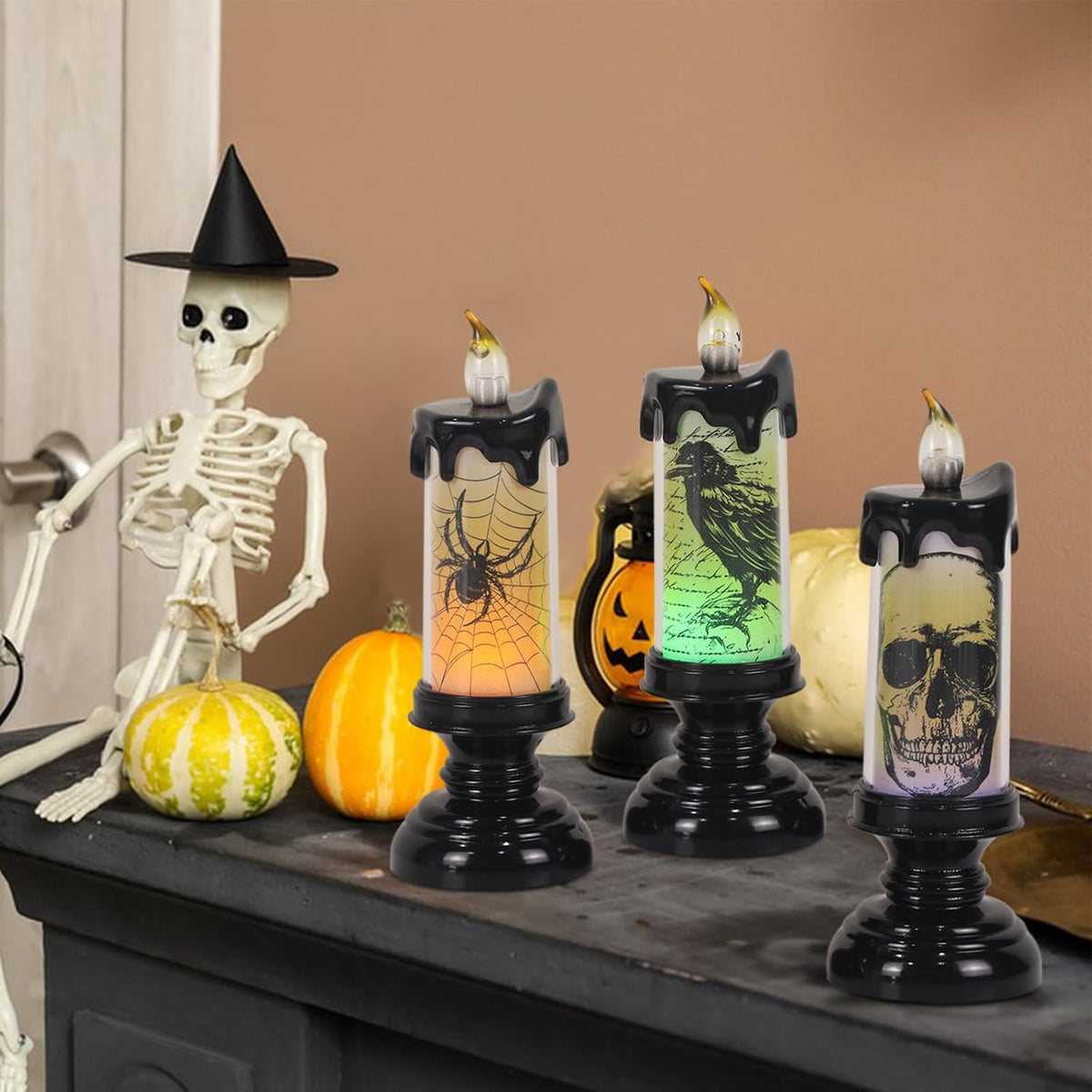 Halloween Flameless Candles Battery Operated with Remote Timer