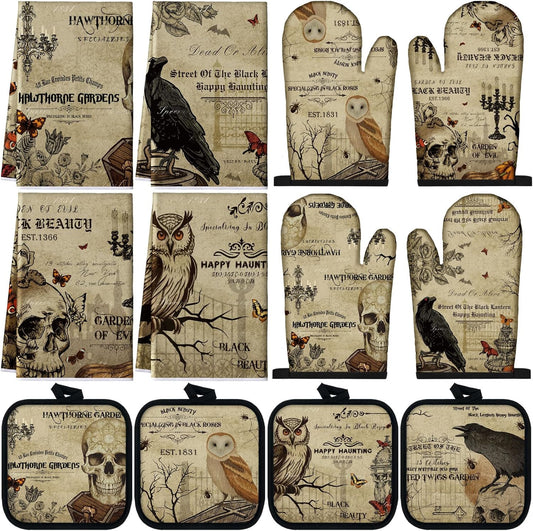 12 Pcs Gothic Halloween Kitchen Accessories Set