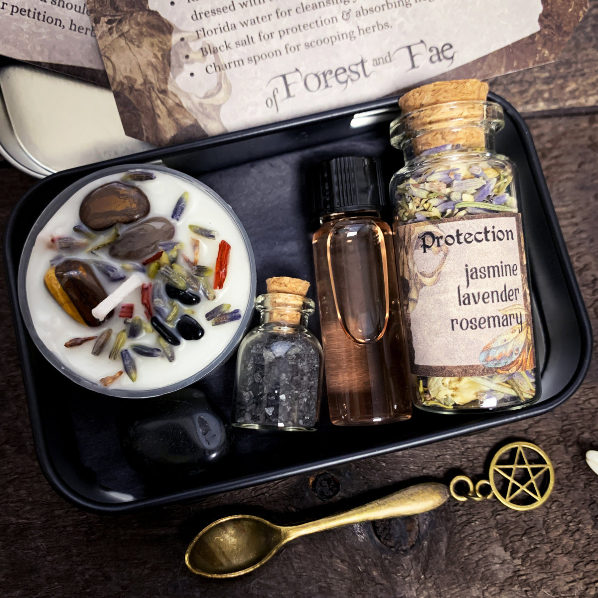 Protection Travel Altar | Shielding Ritual Kit | Witchcraft Kit | Pocket Altar | Manifestation | Wiccan Altar, Witchy Gift, Stocking Stuffer