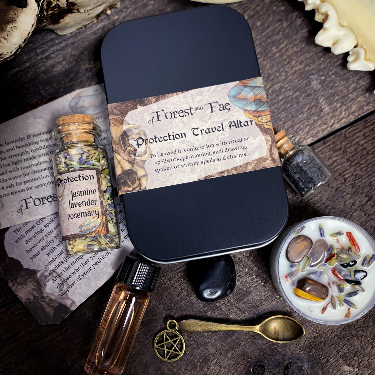 Protection Travel Altar | Shielding Ritual Kit | Witchcraft Kit | Pocket Altar | Manifestation | Wiccan Altar, Witchy Gift, Stocking Stuffer